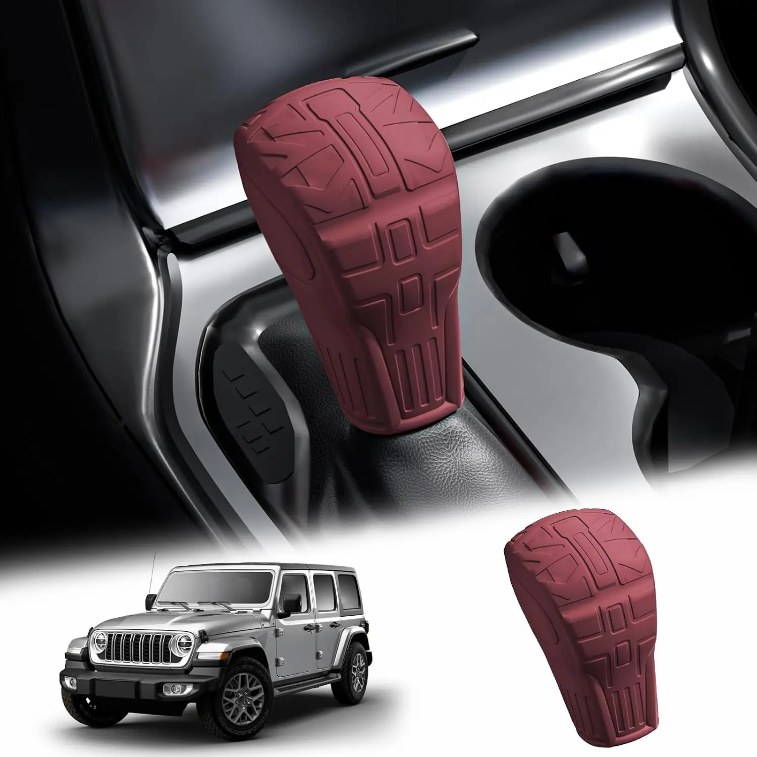 Suitable for Jeep Cherokee(2016-2020)Gear Shift Knob Protector Handle Cover | Grand Cherokee (2017-2021),Compass (2017-2026)Renegade (2018-2019)Jeep Accessories,Gear Shift Knob Handle Cover.
