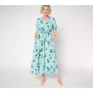 BEAUTIFUL by Lawrence Zarian Regular Printed Faux Wrap Midi Dress