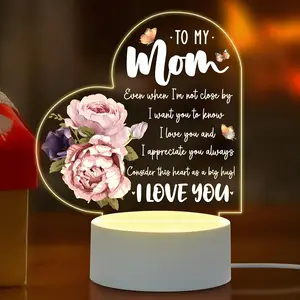 Daughter Son Gift for Mom, Acrylic Night Light, Acrylic Plaque Sign, Acrylic Plaque Decor, Best Mother's Day Gift, Birthday Present, Thanksgiving Gift, Christmas Gift