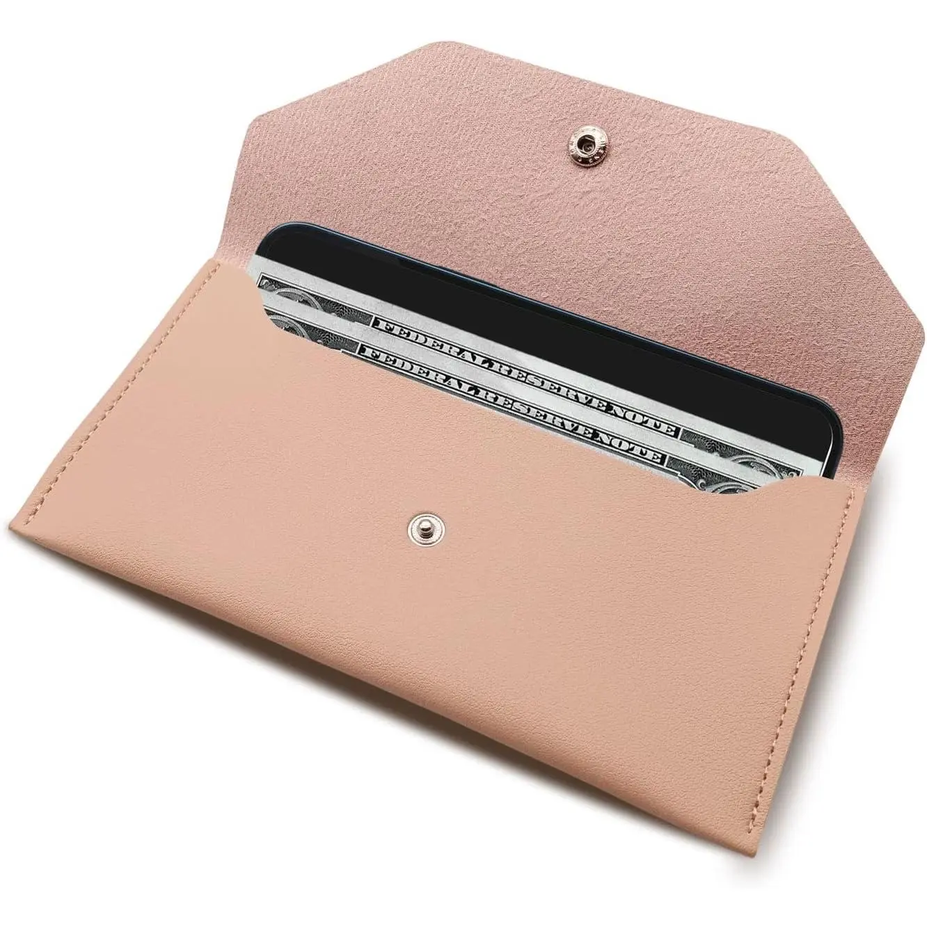 Women's Reusable Leather Envelope Shape Wallet for Baby & Maternity Budgeting, Billing (Pink), Chic, Maternity Use