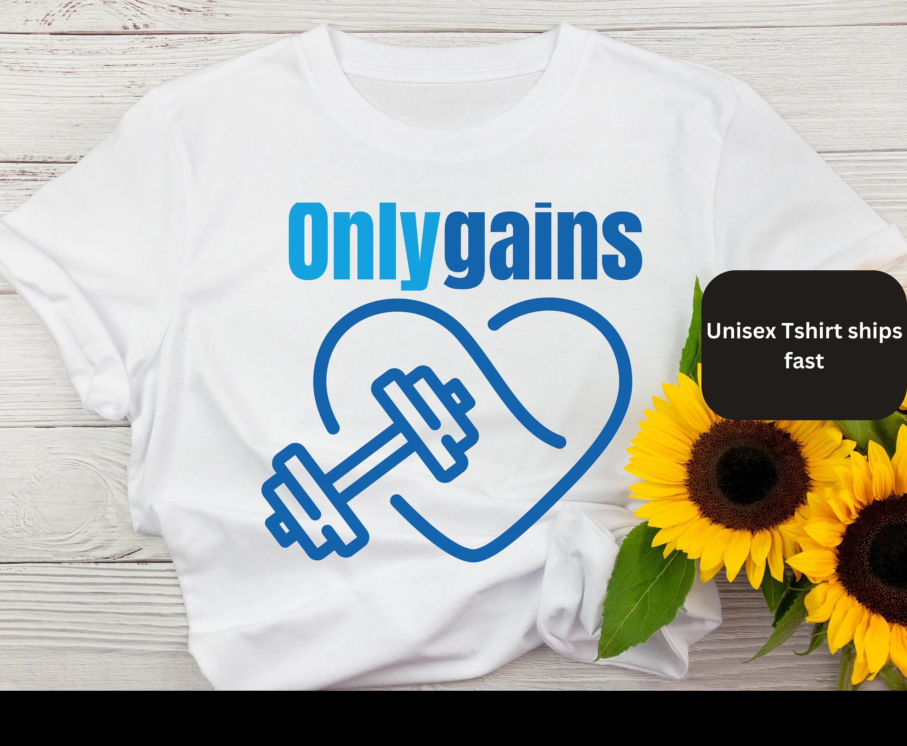 Funny gym T-Shirt Only gains, Workout fitness tshirt, Gift for Weightlifter, Work Out Tee, Crewneck Deadlift Men Women Gym Shirt