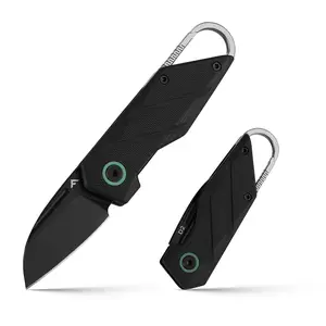 #JumpstartSale FLISSA Mini Folding Pocket Knife with Titanium Alloy Carabiner Clip and 2" D2 Blade, Compact EDC Knife with G10 Handle and Liner Lock, Small Folding Knives for Camping, Hiking, Outdoor, Everyday Carry