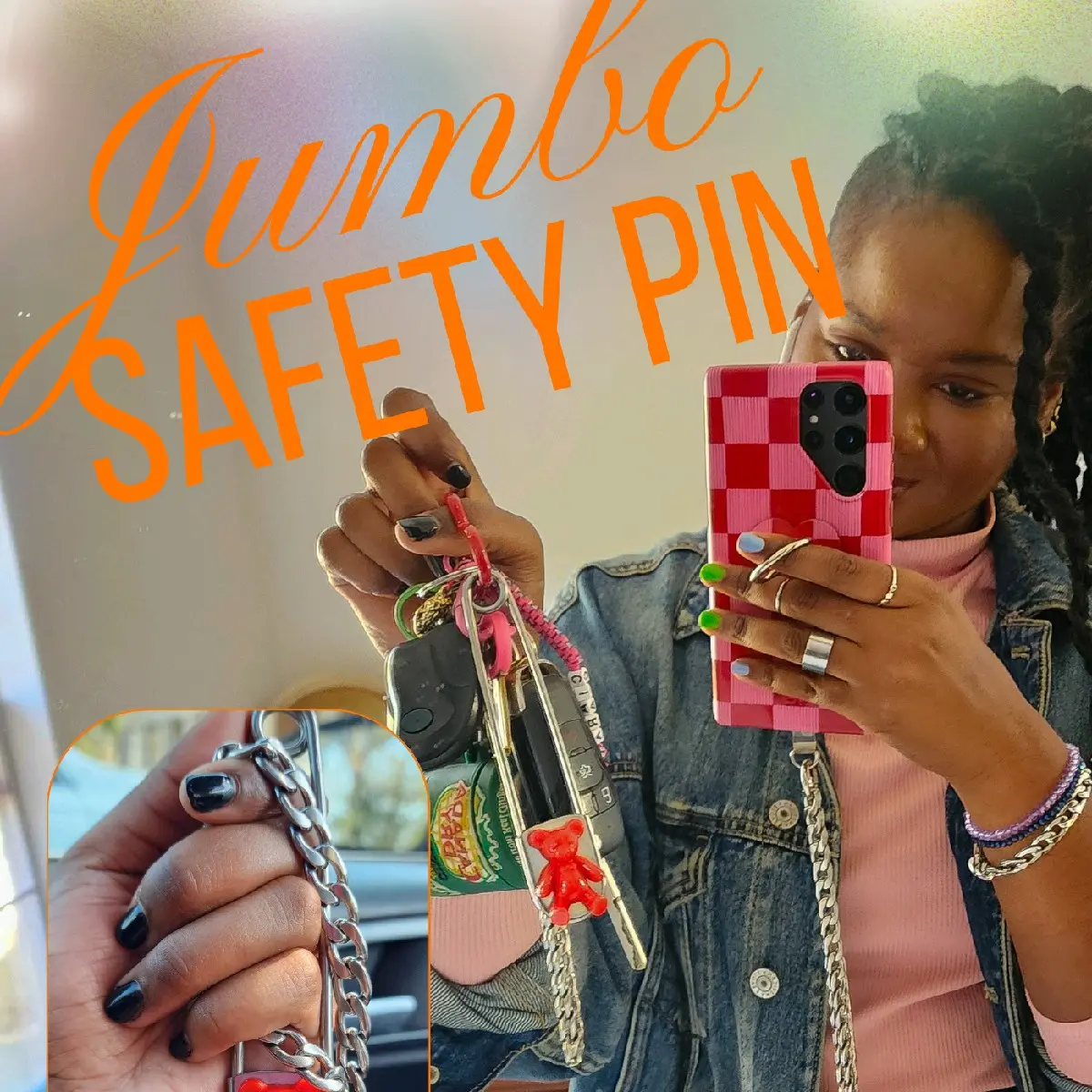 Jumbo Safety Pin Keychain