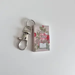 Mini Book Keychain - Lazy Girls Book Club - Flowers