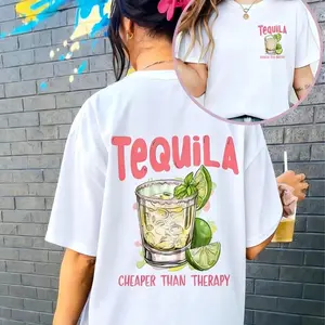 Tequila Shirt Funny Drinking Tee Gift For Tequila Lover Cheaper Than Therapy Tshirt Summer Day Drinking Shirt