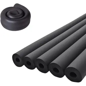 Black 1" ID * 3/8" TH 6Ft Pipe Insulation Foam Tubing Heat Preservation Cover for Outdoor Water Pipe AC Unit Guitar Stands Exercise Machine Handle Roof Rack Etc