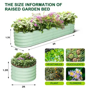 Heavy-Duty Galvanized Raised Garden Bed | Deep Bottomless Metal Planter