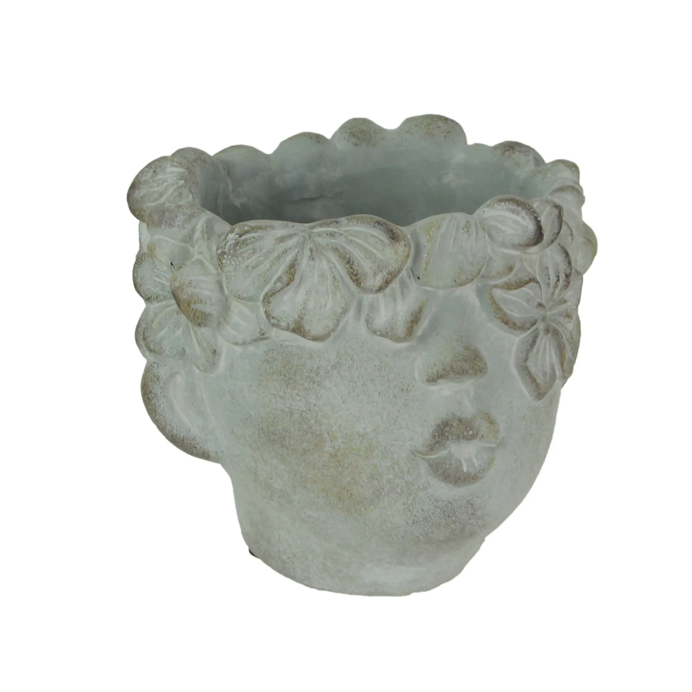 Pucker Up Concrete Head Kissing Face Mini Decor Succulent Planter 7 Inch Tall