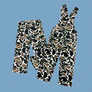 Girls' Camo Print Denim Overalls Pants - Kids' Apparel, Lightweight Denim Fabric, Adjustable Waist, Hunting Season Style Bottoms