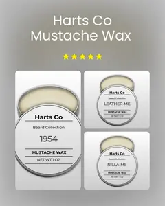 Harts Co Mustache Wax - 100% Natural & All Day Hold - Mustache/ Beard Care