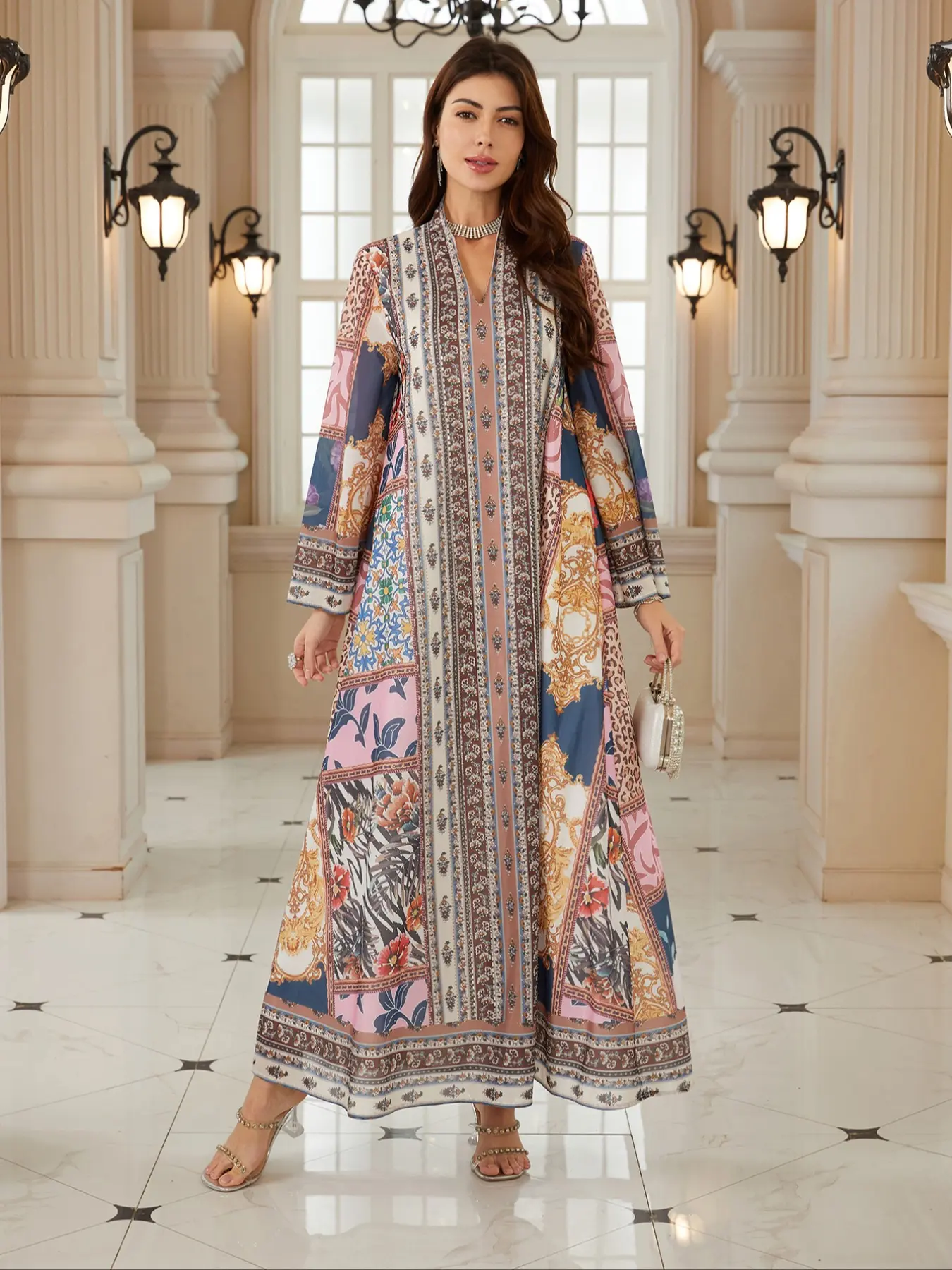 Women's New Boho Floral Embellished Print Abaya Dress, Long Loose-Fitting Jalabiya Gown for All Seasons, Arabic Kaftan Formal Evening Party Dress, Bohemian - TikTok Shop Women's New Boho Floral Embellished Print Abaya Dress, Long Loose-Fitting Jalabiya Gown for All Seasons, Arabic Kaftan Formal Evening Party Dress, Bohemian - TikTok Shop