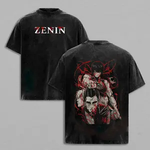 Jujutsu Kaisen Zenin Family Graphic T-Shirt, Vintage Washed Distressed Oversized Anime Tee, Retro Blood Splatter Streetwear Top for Men Women, Anime Lover & Jujutsu Kaisen Fan Gift Shirt