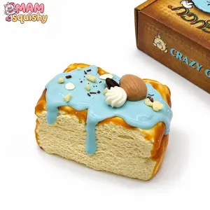 MAM Toasty Custard Roll Squishy,Food-Grade Silicone Slow Rising Dessert Squeeze Toy, Cute Food Shaped Fidget Toy with Nut & Glaze, Stress Relief Sensory Toy for Kids & Adults, Perfect Gift, Party Favors & Collection