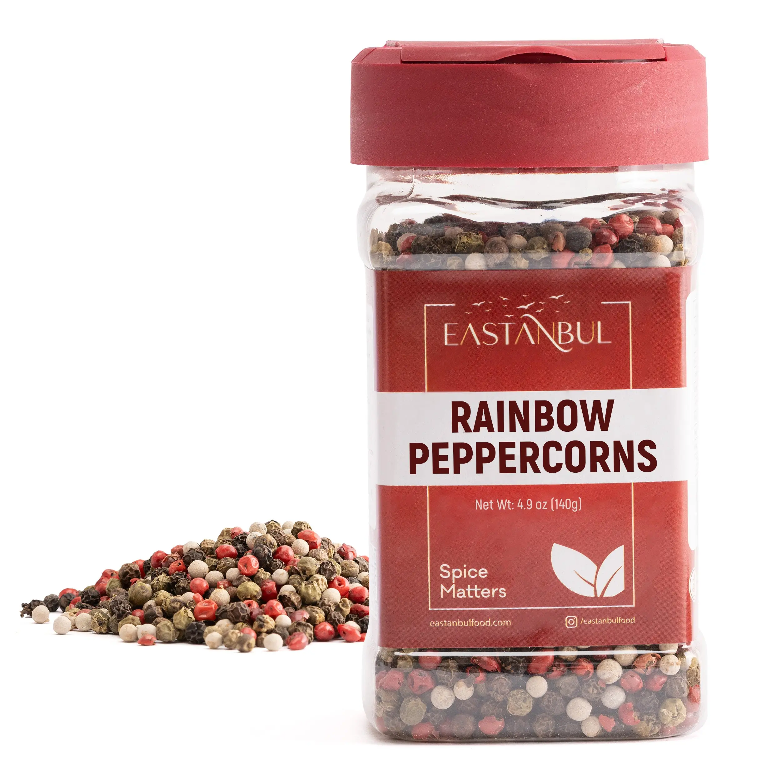Eastanbul Rainbow Peppercorns for Grinder Refill, Peppercorn Medley, 4.9oz Spicy Bbq Spice Vegan Chili Lime