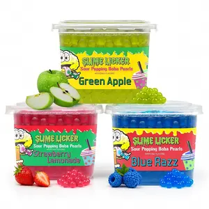 BOBAVida Slime Licker Popping Boba 3 Tubs Variety Pack, Sour Green Apple, Sour Strawberry Lemonade & Sour Blue Raspberry - Gluten, Soy & Dairy-Free, No Corn Syrup & Preservatives