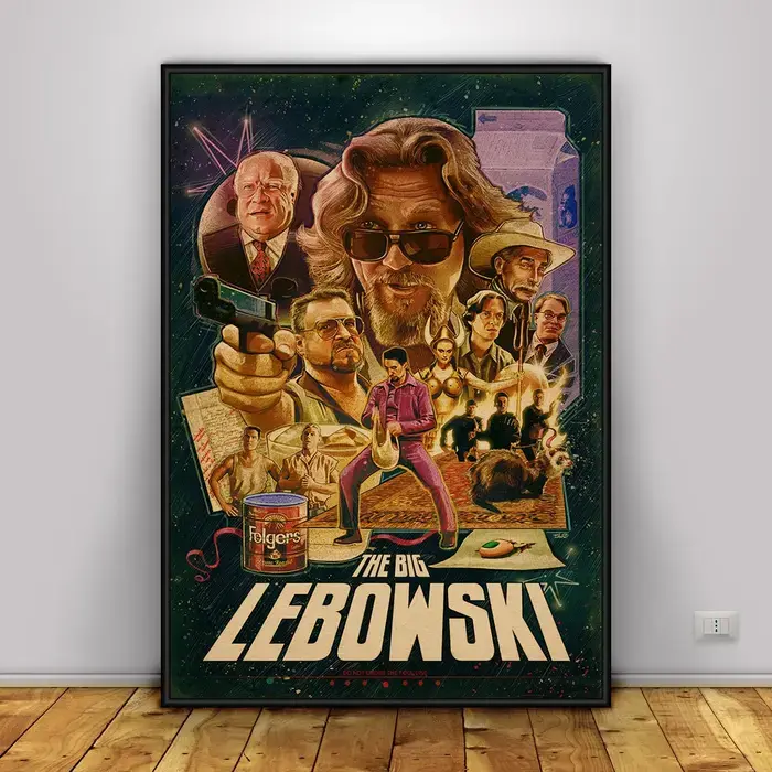 The Big Lebowski Poster Wall Art Wall Prints Home Decor Kraft Paper Print Gift Poster Movie Poster, Poster Art Print Wall Ornament Decoration Without No Frame