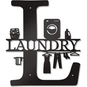 Modern Wall Decor - Metal Bathroom Wall Art - Farmhouse Bathroom Sign - Funny Hanging Decor for Home Laundry