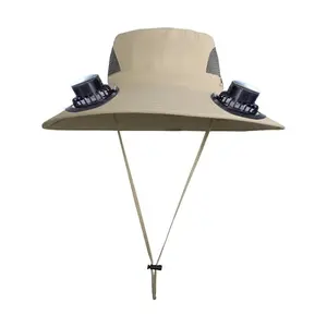 WKSCLPAI Wide Brim Solar Fan Hat - Clearance Sale! Fishing Hat with 2 Built-in Solar Fans 3-Speed Adjustable & USB Rechargeable Dual Power Mode Sun Hat for Men Women Outdoor Summer