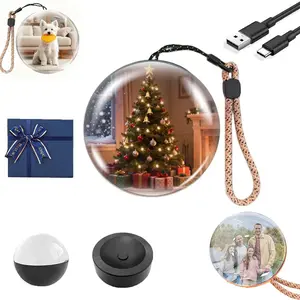 2026 Memory Sphere Ornament, 2.7" Video Ornament Ball with WiFi, Upgraded Larger Display for 3D Photos & Videos, Personalized Digital Keepsake  (White)