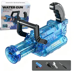 Gatling Toy Water Gun Set, 3.7v 500mah Battery, 450ML Tank, Protective Goggles, USB Charger, Detachable Barrel, Rotatable Firehead, Outdoor Fun, Waterblaster