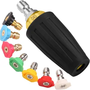 4000 PSI Turbo Nozzle  Washer  Washer Tips 1/4" Quick Connect with 7 Power Washer Nozzle Tips Kit Multiple Degrees (0, 15, 25, 40, 65, Rinse1, Soap2) for  Concrete Brick