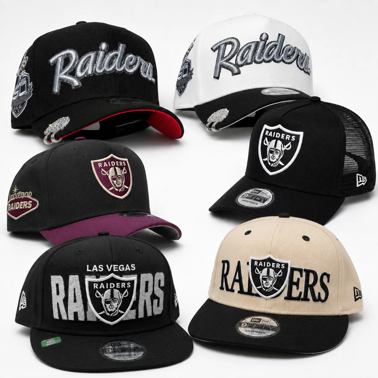 Las Vegas Raiders Baseball Cap Collection – Embroidered Snapback & Trucker Hats, Adjustable Unisex Streetwear Sports Headwear