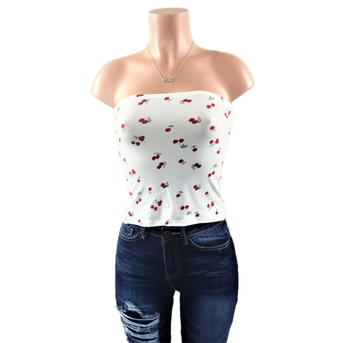 Cherry Tube Top - Final Sale tube clothes Print Soft Polyester Spandex