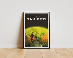 [Sale Up To 40%, Unframed] Project Hail Mary Tau Ceti Poster, Vintage Space Travel Print, Retro Sci-Fi Planet Fan Gift, Tau Ceti Poster, Project Hail Mary Wall Art