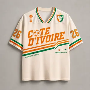 Custom Cote D'Ivoire Soccer Jersey Shirt, Retro Cote d'Ivoire Football Jersey, Personalized Name & Number Soccer Top, WC 2026 Fan Apparel, Unisex Game Day Gift Jersey, Vintage Sportswear Gift
