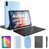 [Techvibes]10in LCD Touchscreen Tablet with 16GB(4+12) RAM, 64GB ROM, Android15, Portable Bluetooth Keyboard & Mouse Set, for Home Office, Gifts for Him,back to school,back to school haul