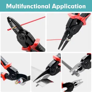 Five-In-One Multi-Functional Replaceable Head Pliers Set, Steel Wire Pliers Tiger Pliers Stripping Tool Kit, Multifunctional Pliers