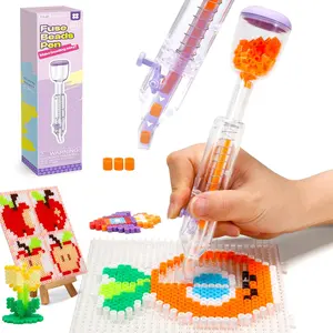 5mm Fuse Bead Pen, Purple Fuse Beads Dispenser for Holiday Home DIY Decor, Parent-Child Interaction and Kid's Crafts Boosts Efficiency Saves Time High Capacity & Transparent Pen Body(Patented)