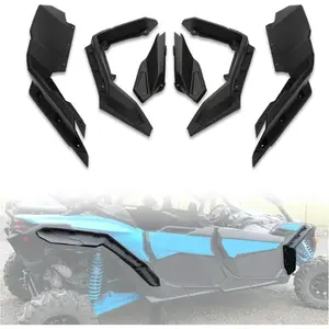 Extended Fender Flares Compatible with 2017-2023 Can Am Maverick X3 Max/RR/Turbo/ 1000 Max Front & Rear Mud Flaps Mud Guard Replacement for 715002973 (6PCs) Vehicle Automotive Decoration Protector Car Blue Black