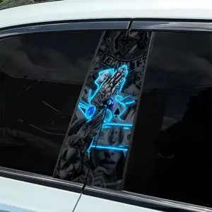 2-Piece, Creative Pattern Blue Line Design Car Stickers: 2-Piece Set - Waterproof, Scratch Resistant, Suitable for All Models - Auto Parts and Holiday Decorations Suitable for All Vehicles, Suitable for Laptops, Cars, Helmets, Universal car sticker