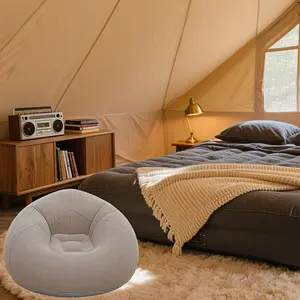 Luxury Inflatable Sofa Chair, Oval Bean Bag Couch for Camping, Garden, Indoor/outdoor Use, Durable PVC, Modern Home Decor, Modern Sofas Couches