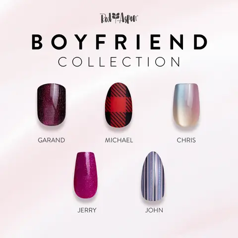 Red Aspen Boyfriend Press On Nails Collection Salon-Quality Damage-Free 2-Week Wear Nail Dashes