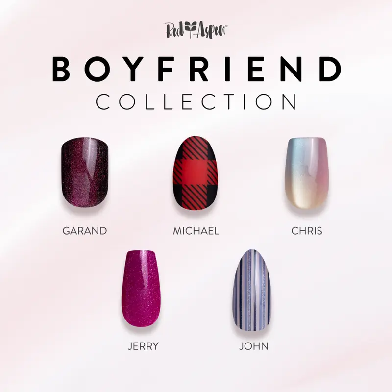 Red Aspen Boyfriend Press On Nails Collection Salon-Quality Damage-Free 2-Week Wear Nail Dashes