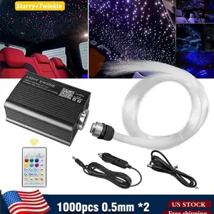 1000PCS Fiber Optic Star Light Kit, Twinkle Ceiling Lights for Car Roof Headliner and Home Interior Decoration, RGBW Romantic Starry Atmosphere Lighting for Vehicle, Bedroom, Home Theater and Entertainment Space