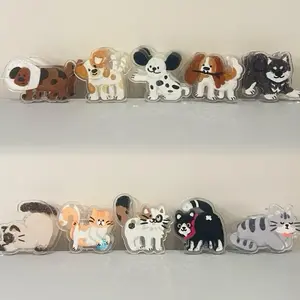 5 pcs Cartoon Cute Cat & Dog Paper Clips, Binder Clips, Clips for File, Plastic Bag Clips, Double-Sided