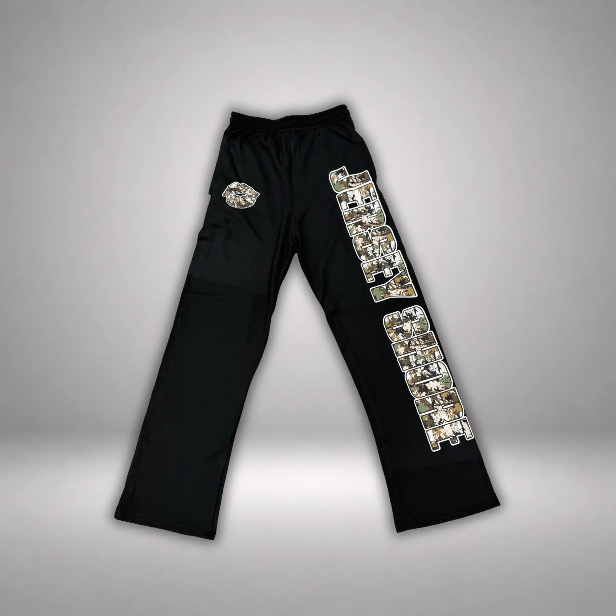 Camo Jersey Shore Flare Sweatpants