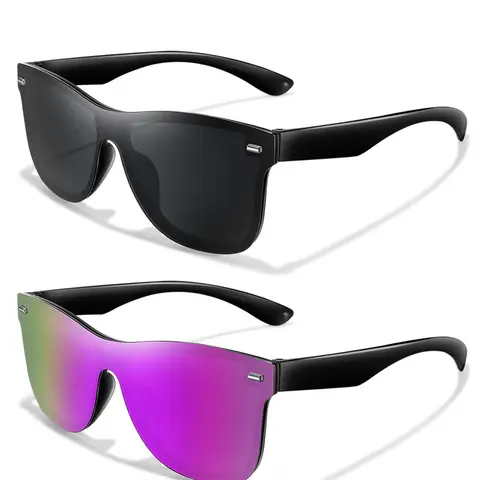 Unisex Simple Style Sunglasses, Square Frame Mirrored Lens Sunglasses, Fashionable Sun Protective Eyewear for Outdoor Activities, Cycling, Running, Fishing, Sportive Sunglasses, Sunglasses for Sports