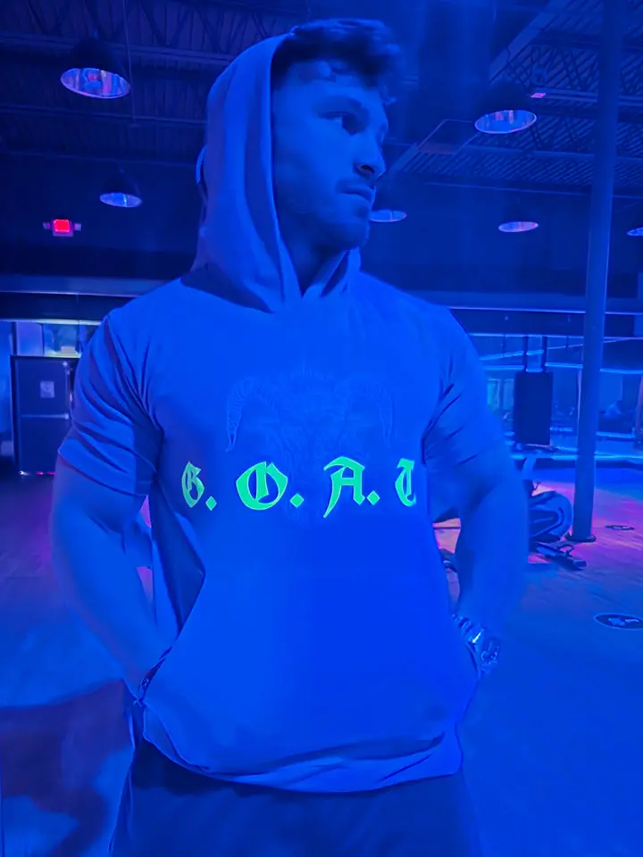 G.O.A.T. Muscle Hoodie – Men's Short Sleeve Hoodie (UV Activated)