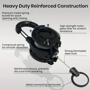 Automatic Retractable Pull Hook Climbing Buckle, Carabiner for Leash, Anti-Theft Metal Elastic Keychain, Portable Key Holder for Outdoor Sports Fitness Accessories