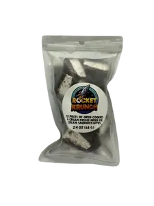 12 pieces of Cookies & Cream Freeze Dried Ice Cream Sandwich Bites - Rocket Krunch Snack Sweet Crunch