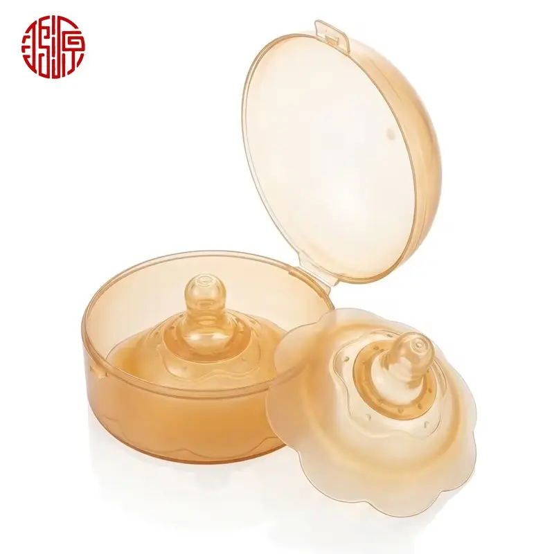 2-Pack Silicone Nursing Nipple Covers for Breastfeeding, Food-Grade BPA-Free, Includes Portable Case, Relieves Pain, Aids Latching, Nipple Pads for Breastfeeding