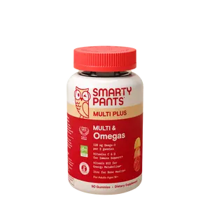 SmartyPants Multi & Omegas Adult Plus 90 Gummies Daily Vitamin Supplement with Omega-3 DHA & EPA for Wellness & Fitness 16 Daily Nutrients - Healthcare