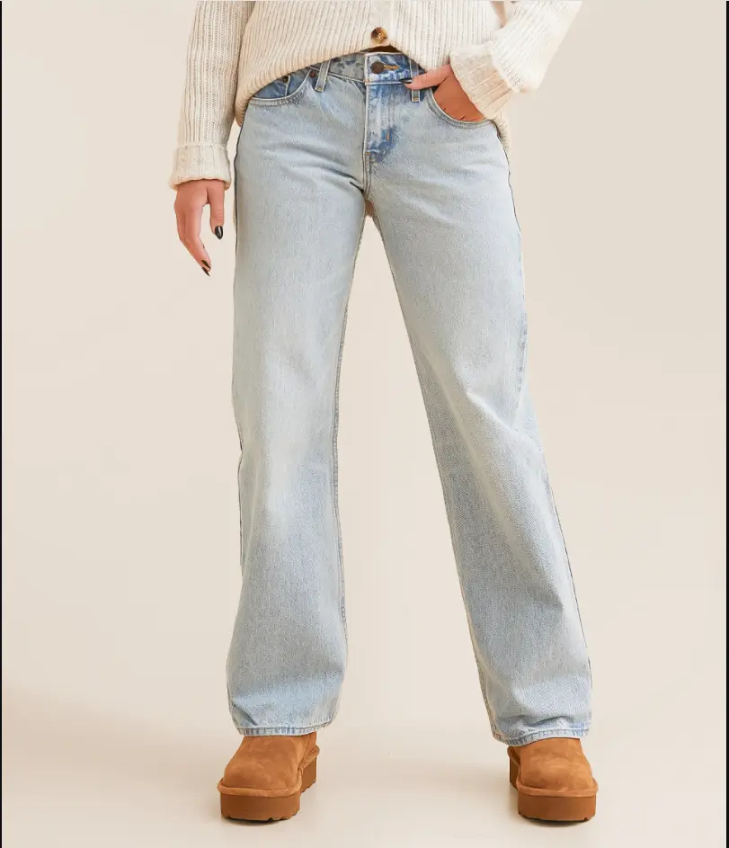 Premium Low Loose Jean - Blasted Stone Clean PSK