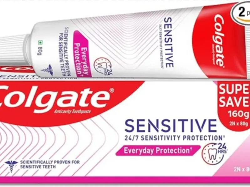 Colgate Sensitive Toothpaste Everyday Protection, 80g x 2 Pack, 160g Total, Daily Oral Care for Sensitive Teeth, Healthy Gums, Cavity & Plaque Prevention