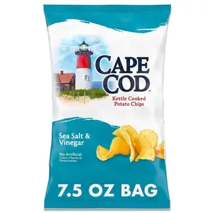 Cape Cod Potato Chips, Sea Salt and Vinegar Kettle Chips, 7.5 Oz