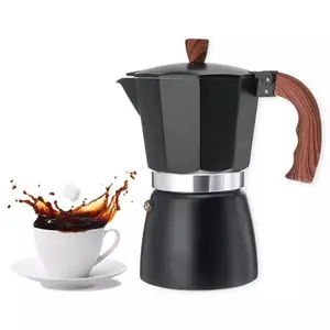 Moka Pot Straight Handle 150ML Coffee Maker Set, Turkish Aluminum Octagon Pot, Italian Moka Pot, European Coffee Brewing Tools
